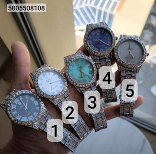 ساعت پرنگین مارک رولکس ROLEX 5005508108 قفل ضامن دار موتور با کیفیت قاب و بند استیل دارای اعداد نگینی کیفیت بسیار خوب