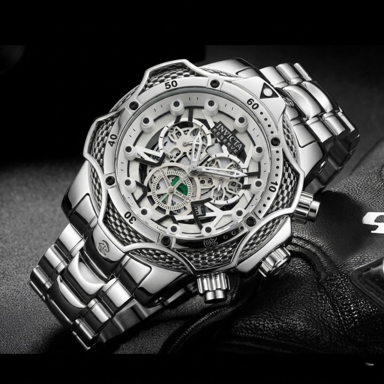 ☑️INVICTA         ☆اینویکتا گودزیلا   ▪︎مناسب آقایان خاص پسند  موتور کوارتز صفحه اسکلتون  دارای روز شمار  بند استیل  تاچیمتر  قفل کلیپسی