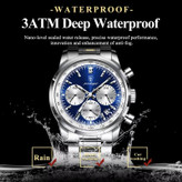 POEDAGAR Original watch 《highe quality》 🔥پوداگار مدلی نو کرنوگراف رفرانس 921B دارای روز شمار نمایش مون استار عقربه شب نما برند اورجینال شرکتی بند استیل ضدآب تا عمق بالا رنگ ثابت قفل دو پروانه موتور کوارتز