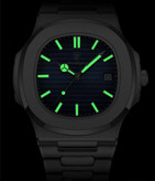 POEDAGAR New collection ✨️ Original watch 《highe quality》 🔥پوداگار مربعی خاص برند شرکتی شب نما بند استیل مقاوم دربرابر آب شیشه معدنی رنگ ثابت قفل سگک دوپروانه ای موتور کوارتز