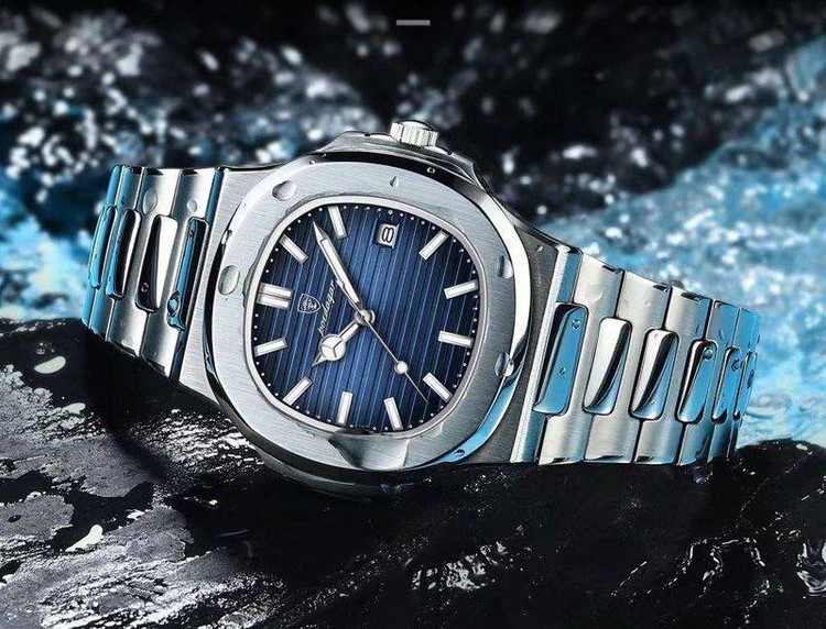 POEDAGAR New collection ✨️ Original watch 《highe quality》 🔥پوداگار مربعی خاص برند شرکتی شب نما بند استیل مقاوم دربرابر آب شیشه معدنی رنگ ثابت قفل سگک دوپروانه ای موتور کوارتز