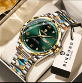 ☑️BIN BOND New collection 😍 《highe quality》 Original watch ⌚️بین باند مدلی نو ✨شارژجدید _در شش رنگ مقاوم دربرابر آب برندشرکتی شب نما دارای روز شمار ایام هفته بند استیل فولاد قفل دو پروانه موتور کوارتز