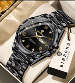 ☑️BIN BOND New collection 😍 《highe quality》 Original watch ⌚️بین باند مدلی نو ✨شارژجدید _در شش رنگ مقاوم دربرابر آب برندشرکتی شب نما دارای روز شمار ایام هفته بند استیل فولاد قفل دو پروانه موتور کوارتز