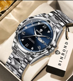 ☑️BIN BOND New collection 😍 《highe quality》 Original watch ⌚️بین باند مدلی نو ✨شارژجدید _در شش رنگ مقاوم دربرابر آب برندشرکتی شب نما دارای روز شمار ایام هفته بند استیل فولاد قفل دو پروانه موتور کوارتز