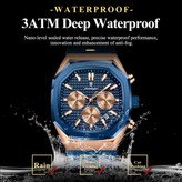 poedagar New collection ✨️ Original watch 《highe quality》 🔥پوداگار مقاوم دربرابر آب🏊♂💦 رفرانس P893 سه موتور فعال دارای روز شمار صفحه شب نما برند شرکتی بند رابر ضدآب شیشه معدنی رنگ ثابت قفل کمربندی موتور کوارتز