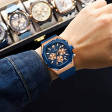 poedagar New collection ✨️ Original watch 《highe quality》 🔥پوداگار مقاوم دربرابر آب🏊♂💦 رفرانس P893 سه موتور فعال دارای روز شمار صفحه شب نما برند شرکتی بند رابر ضدآب شیشه معدنی رنگ ثابت قفل کمربندی موتور کوارتز