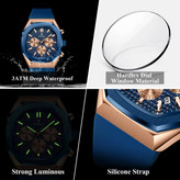 poedagar New collection ✨️ Original watch 《highe quality》 🔥پوداگار مقاوم دربرابر آب🏊♂💦 رفرانس P893 سه موتور فعال دارای روز شمار صفحه شب نما برند شرکتی بند رابر ضدآب شیشه معدنی رنگ ثابت قفل کمربندی موتور کوارتز