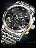 🔘 POEDAGAR 2026 Original watch 《highe quality》 🔥پوداگار مدلی نو کرنوگراف رفرانس 813B دارای روز شمار نمایش مون استار عقربه شب نما برند اورجینال شرکتی بند استیل ضدآب تا عمق بالا رنگ ثابت قفل دو پروانه موتور کوارتز