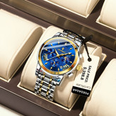 🔘 POEDAGAR 2026 Original watch 《highe quality》 🔥پوداگار مدلی نو کرنوگراف رفرانس 813B دارای روز شمار نمایش مون استار عقربه شب نما برند اورجینال شرکتی بند استیل ضدآب تا عمق بالا رنگ ثابت قفل دو پروانه موتور کوارتز