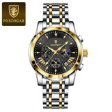 🔘 POEDAGAR 2026 Original watch 《highe quality》 🔥پوداگار مدلی نو کرنوگراف رفرانس 813B دارای روز شمار نمایش مون استار عقربه شب نما برند اورجینال شرکتی بند استیل ضدآب تا عمق بالا رنگ ثابت قفل دو پروانه موتور کوارتز
