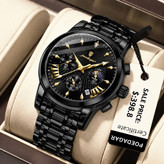 🔘 POEDAGAR 2026 Original watch 《highe quality》 🔥پوداگار مدلی نو کرنوگراف رفرانس 813B دارای روز شمار نمایش مون استار عقربه شب نما برند اورجینال شرکتی بند استیل ضدآب تا عمق بالا رنگ ثابت قفل دو پروانه موتور کوارتز